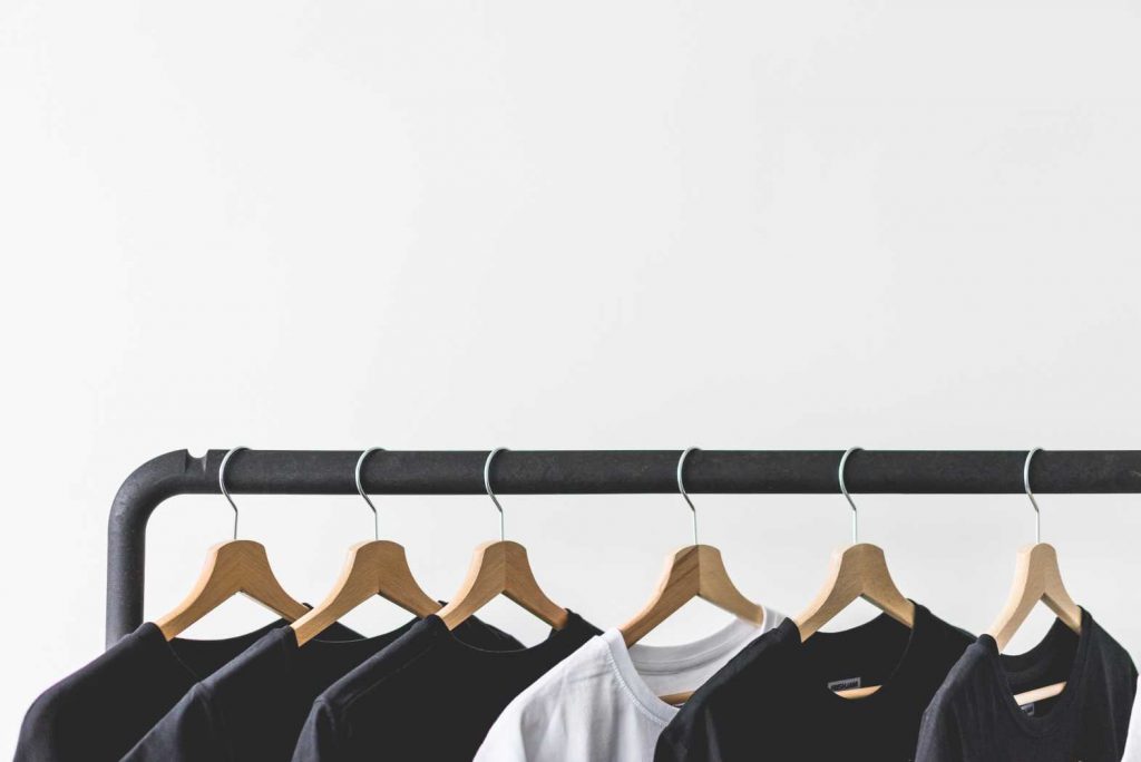 T-Shirts on Rack with Room for Text